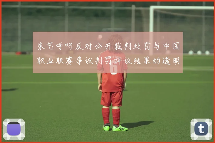 朱艺呼吁反对公开裁判处罚与中国职业联赛争议判罚评议结果的透明化探讨